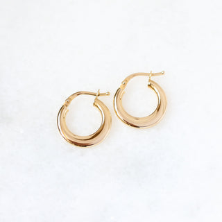 Tapered Gold Hoop Earrings top view
