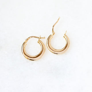 Tapered Gold Hoop Earrings open