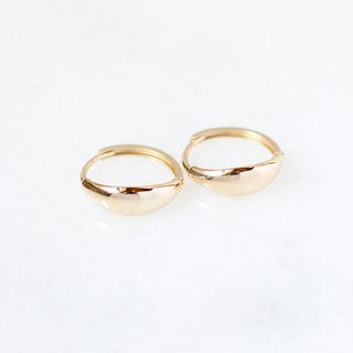 Half Moon Gold Hoop Earings