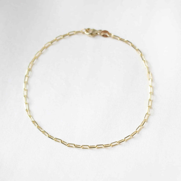 thin paper clip chain bracelet 