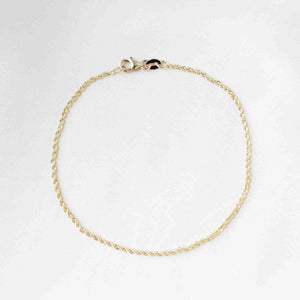 diamond cut rope chain bracelet with clasp