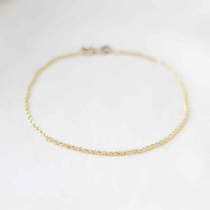 diamond cut rope chain bracelet close up