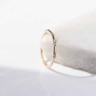 five diamond wedding band side view