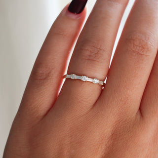 Deco White Lab Diamond Band