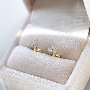 Cluster Diamond Stud Earrings in ringbox