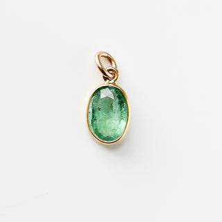 Large Emerald Bezel Charm detailed front view