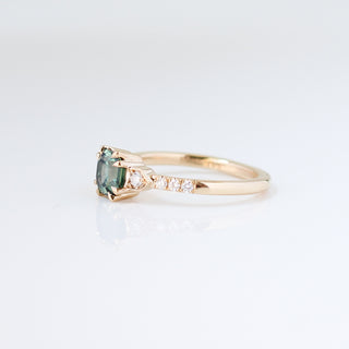 Cut Corner Rectangle Step Cut Green Sapphire Ring side view