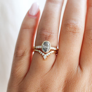 Salt and Pepper Diamond Ring