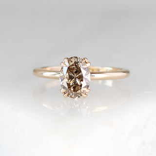 Oval Champagne Diamond Solitaire Ring
