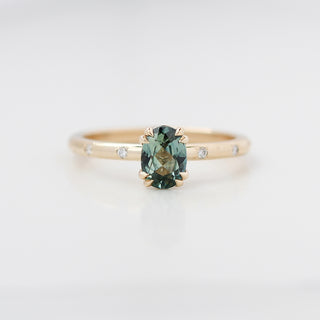 0.79ct Lira Mint Green Oval Sapphire Solitaire Ring