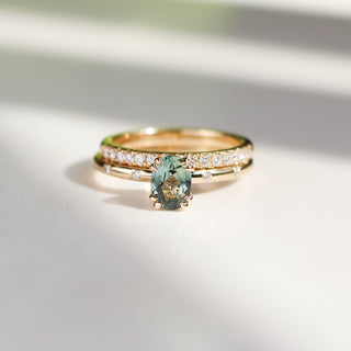 0.79ct Lira Mint Green Oval Sapphire Solitaire Ring