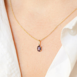 Oval Rose Cut Blue Sapphire Necklace