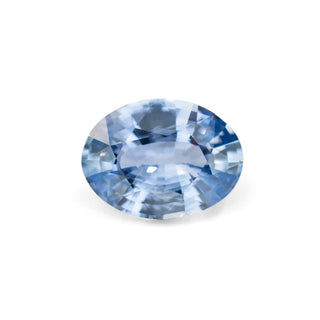 Oval Brilliant Cut Light Blue Sapphire side