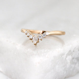 Pear Serina Diamond Band, front view