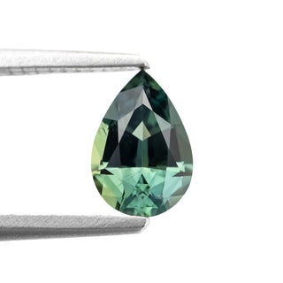 Pear cut teal green sapphire