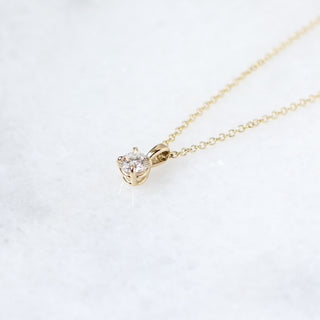 Round Lab Diamond Necklace side view