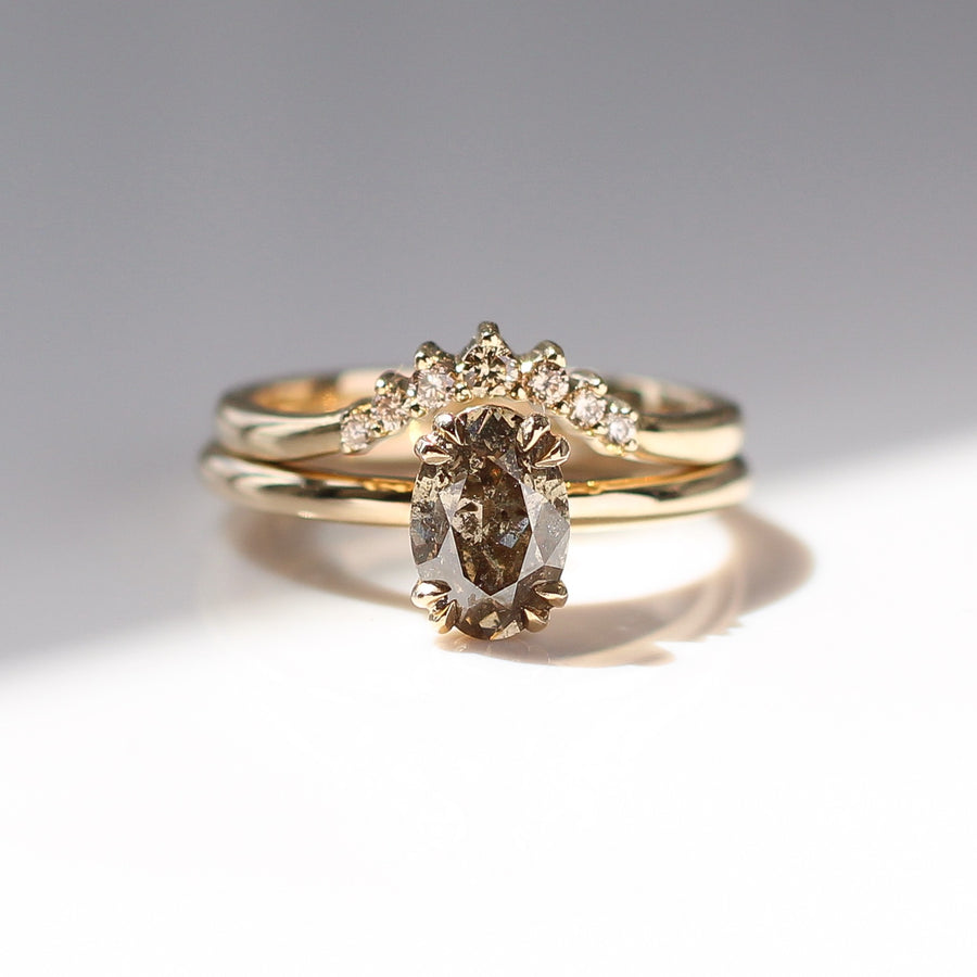 Sahara Champagne Diamond Crown stacking ring