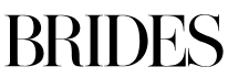 BRIDES magazine logo feature on white background