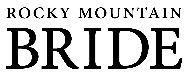 Text 'Rocky Mountain Bride' in black on a white background
