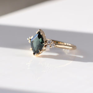 Glacier Teal Green Sapphire Ring