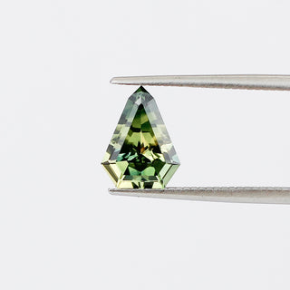 Shield cut green yellow sapphire