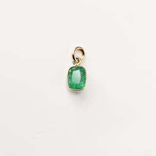 Small Emerald Bezel Charm detailed front view