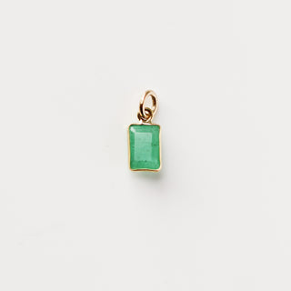 Small Emerald Bezel Charm detailed close up