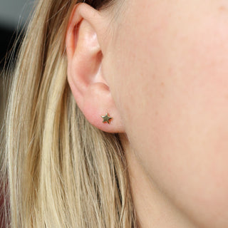 Star Stud Earrings being worn