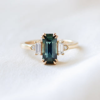 2.08ct Misceo Emerald Cut Teal Sapphire Ring