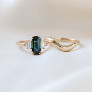 2.08ct Misceo Emerald Cut Teal Sapphire Ring