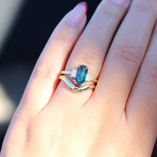 2.08ct Misceo Emerald Cut Teal Sapphire Ring