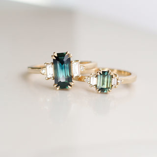 2.08ct Misceo Emerald Cut Teal Sapphire Ring