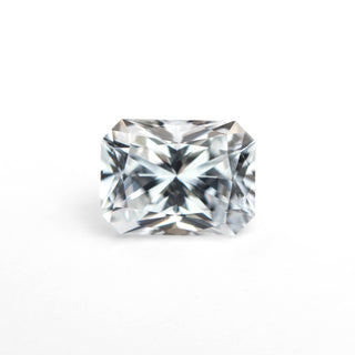White radiant cut sapphire on white background