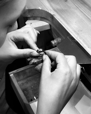 Ethically sourced gemstone in a signature ring setting, offered for bespoke ring or necklace design.