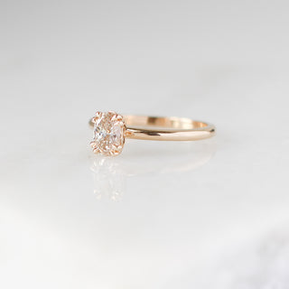 yellow gold diamond solitaire ring left quarter view
