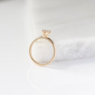 yellow gold diamond solitaire ring side view