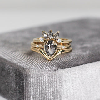 0.73ct Zaria Salt & Pepper Diamond Ring - ready to ship - Yuliya Chorna Jewellery