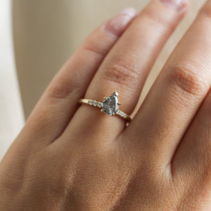 0.91ct Phoenix Rising Pear Diamond Ring - ready to ship - Yuliya Chorna Jewellery