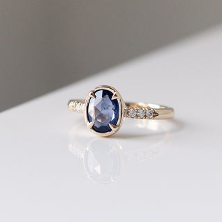 1.04ct Blue Swan Oval Sapphire Ring - Yuliya Chorna Jewellery