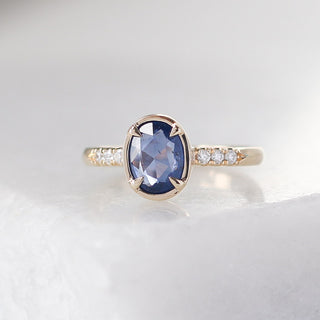 1.04ct Blue Swan Oval Sapphire Ring - Yuliya Chorna Jewellery