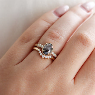 1.09ct Black Swan Oval Diamond Ring - ready to ship - Yuliya Chorna Jewellery