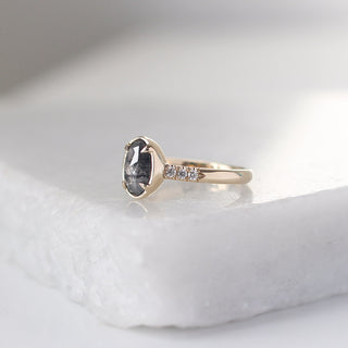 1.09ct Black Swan Oval Diamond Ring - ready to ship - Yuliya Chorna Jewellery