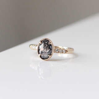 1.09ct Black Swan Oval Diamond Ring - ready to ship - Yuliya Chorna Jewellery