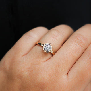 1.13ct Round Salt & Pepper Diamond Around The World Ring - ready to ship - Yuliya Chorna Jewellery