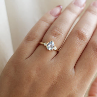 1.16ct Blue Lagoon Pear Sapphire Ring - ready to ship - Yuliya Chorna Jewellery