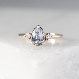 1.16ct Blue Lagoon Pear Sapphire Ring - ready to ship - Yuliya Chorna Jewellery