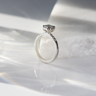 1.18ct Emerald Cut Salt & Pepper Diamond Ring - ready to ship - Yuliya Chorna Jewellery