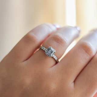 1.18ct Emerald Cut Salt & Pepper Diamond Ring - ready to ship - Yuliya Chorna Jewellery