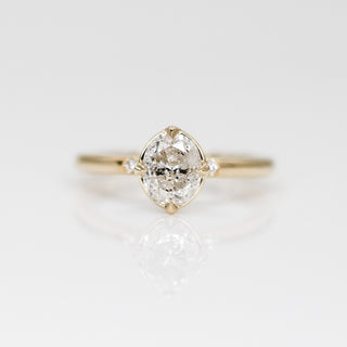 1.21ct Oval Icy Salt & Pepper Diamond Around The World Ring - ready to ship - Yuliya Chorna Jewellery