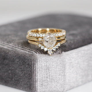 1.21ct Oval Icy Salt & Pepper Diamond Around The World Ring - ready to ship - Yuliya Chorna Jewellery